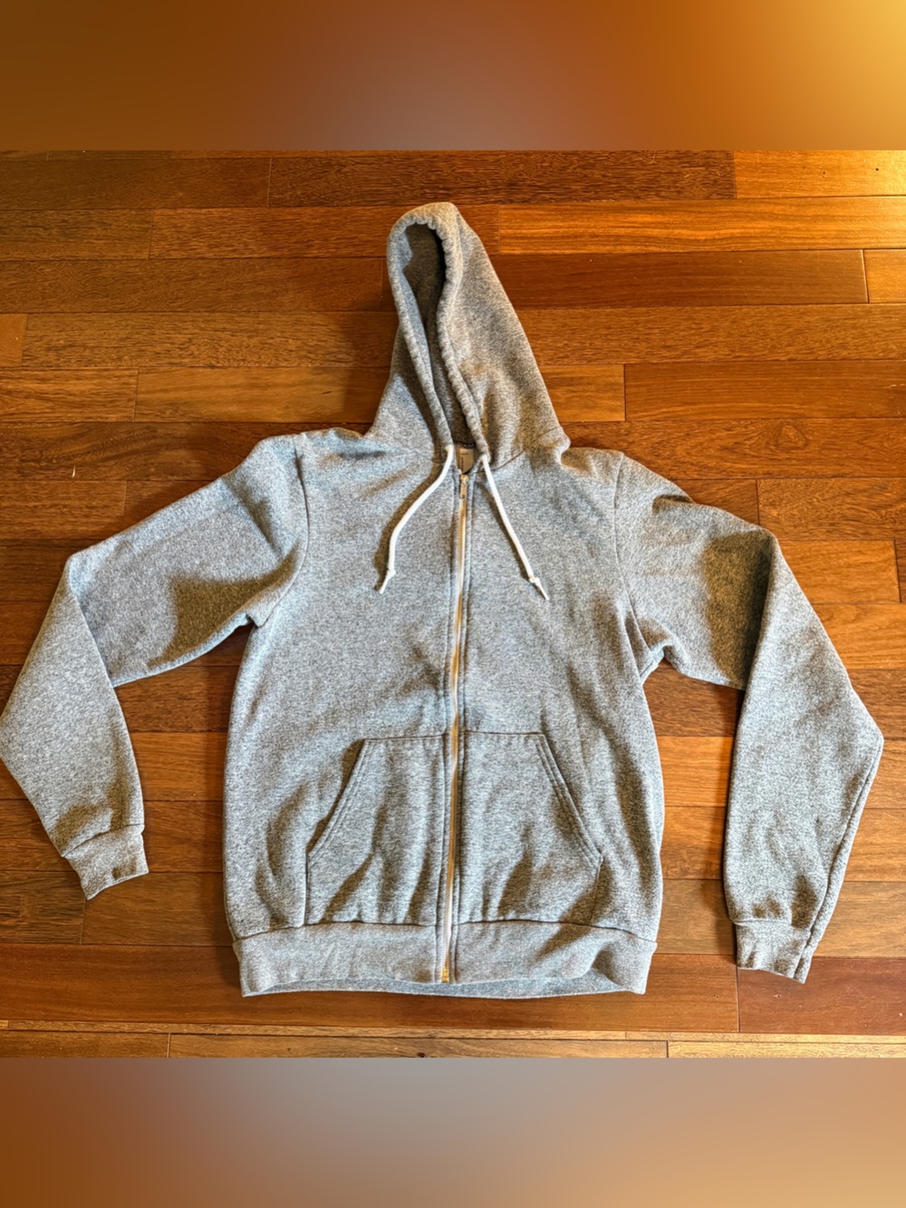 American Apparel Men's Gray Full-Zip Hoodie Sweatshirt Size Medium
